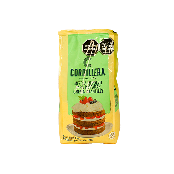 Mezcla en polvo para preparar crema Chantilly Cordillera