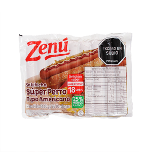 Embutido salchicha super perro tipo americano Zenú